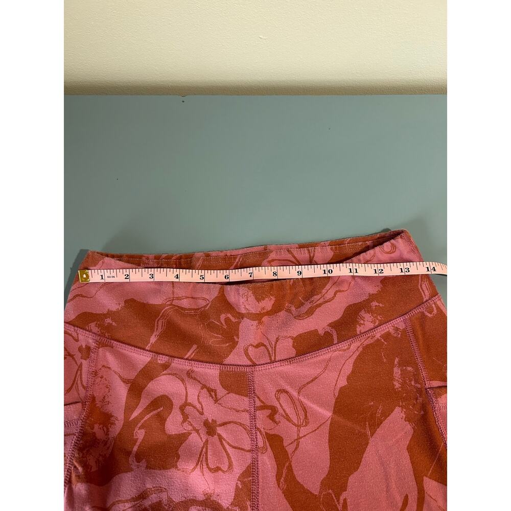 Pact leggings size M red pink floral pattern full length organic cotton - Picture 5 of 6